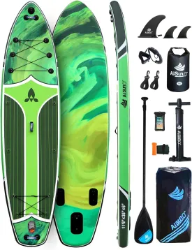 11'6''x35'' Super Wide Inflatable Paddle Board, 450lb Capacity Premium Stable SUP Board for 2 1 People/Family w/100L Backpack, Dual-Action Pump, Safety Leash
