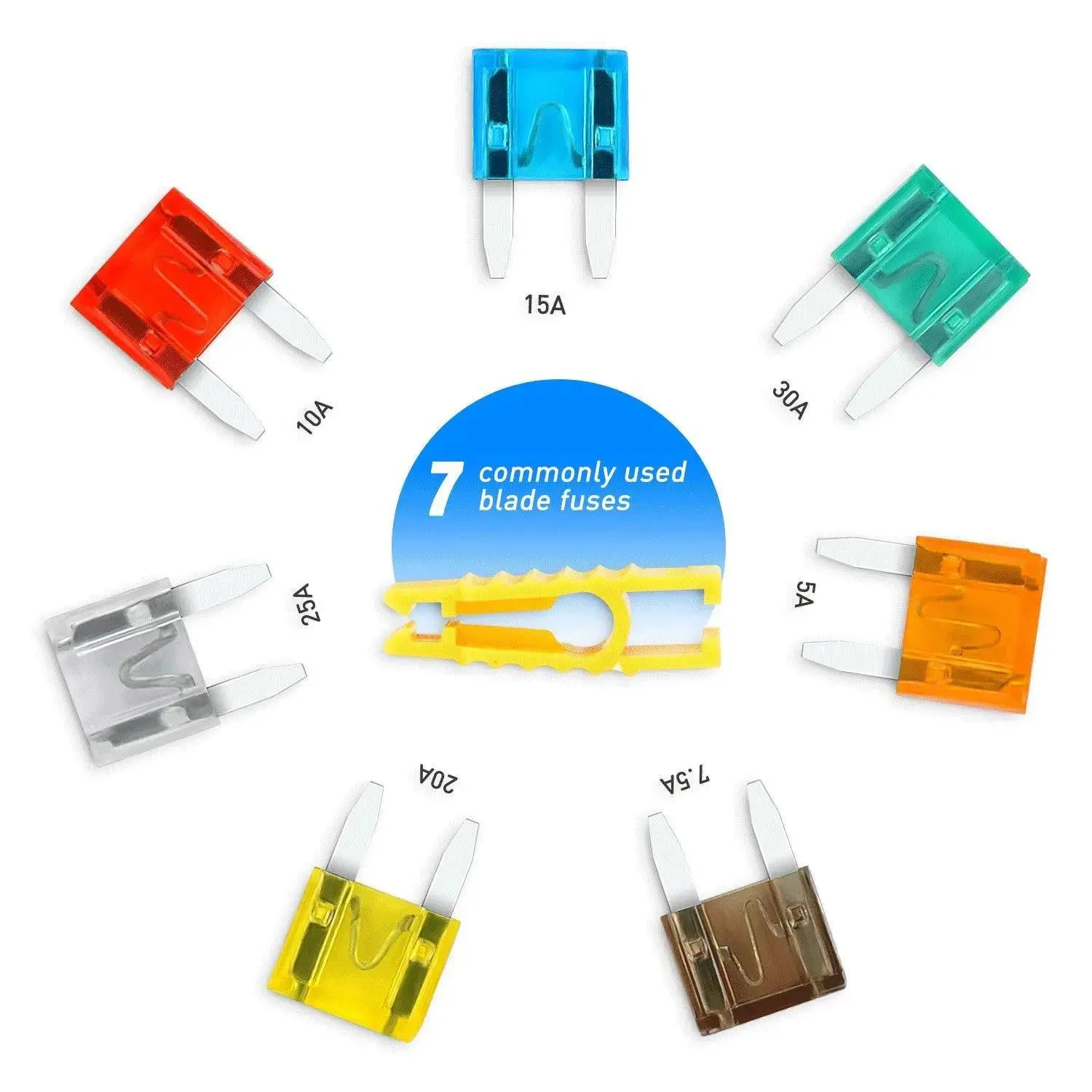 120Pcs Mini ATM/APM Blade Fuses Assortment Kit