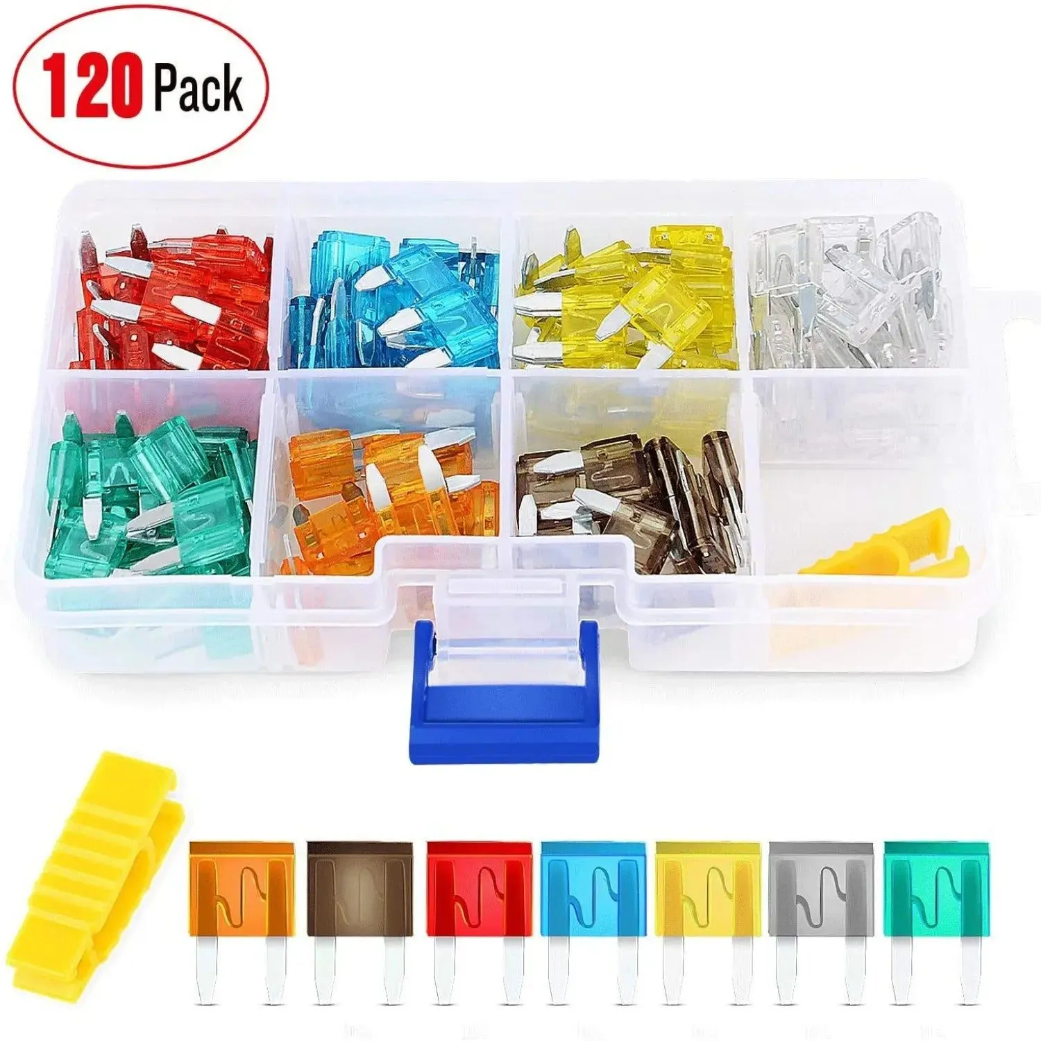 120Pcs Mini ATM/APM Blade Fuses Assortment Kit