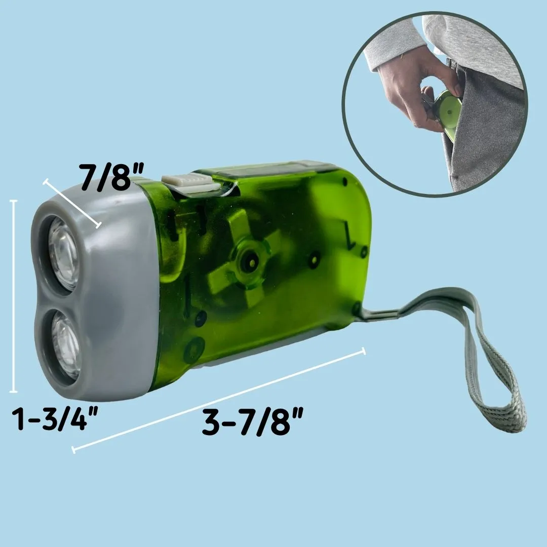 4 Inch 2 LED Crank Flashlight (Pack of: 2) - FL-12354-Z02