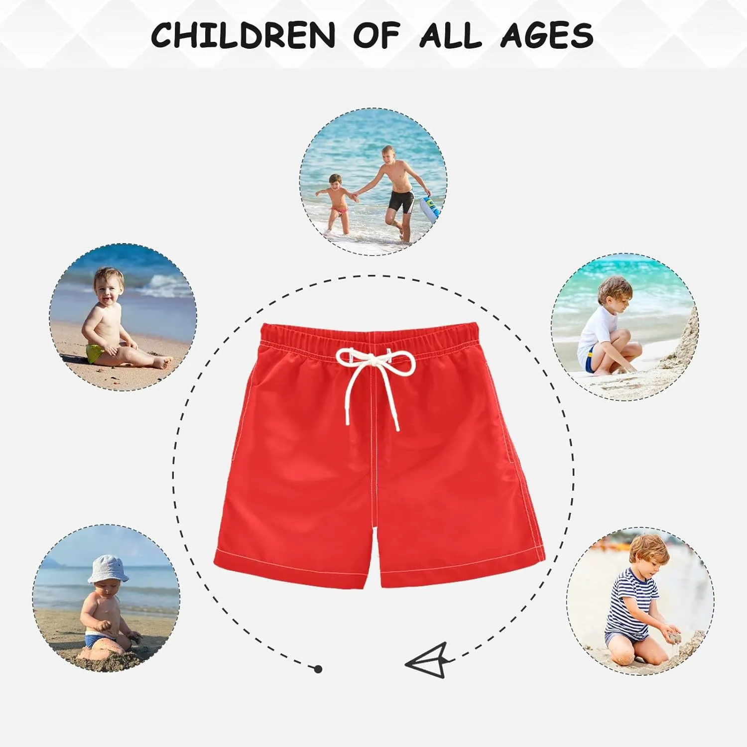 Aflyko Boys' Board Shorts Bathing Suit Swim Trunk Girls Beach Swimwear All Day Shorts