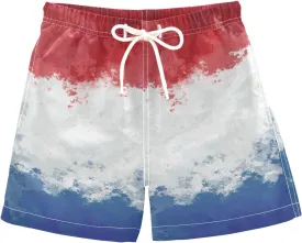Aflyko Boys' Board Shorts Flag Patriot Bathing Suit Girls Beach Swimwear Quick Dry All Day Shorts