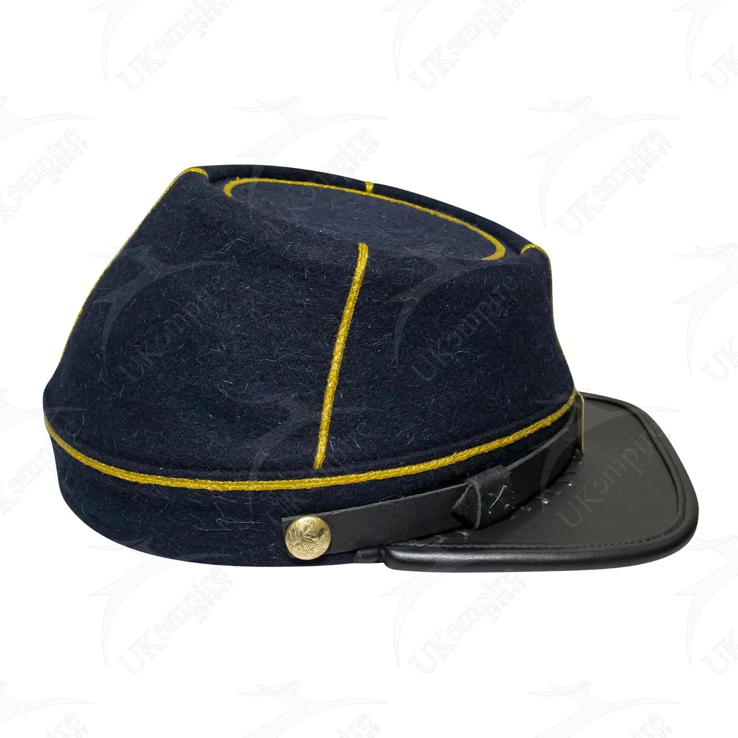 American Civil War Officer Union State Militia Cavalry Kepi  Navy Blue Wool with Gold Braid Hat/Cap