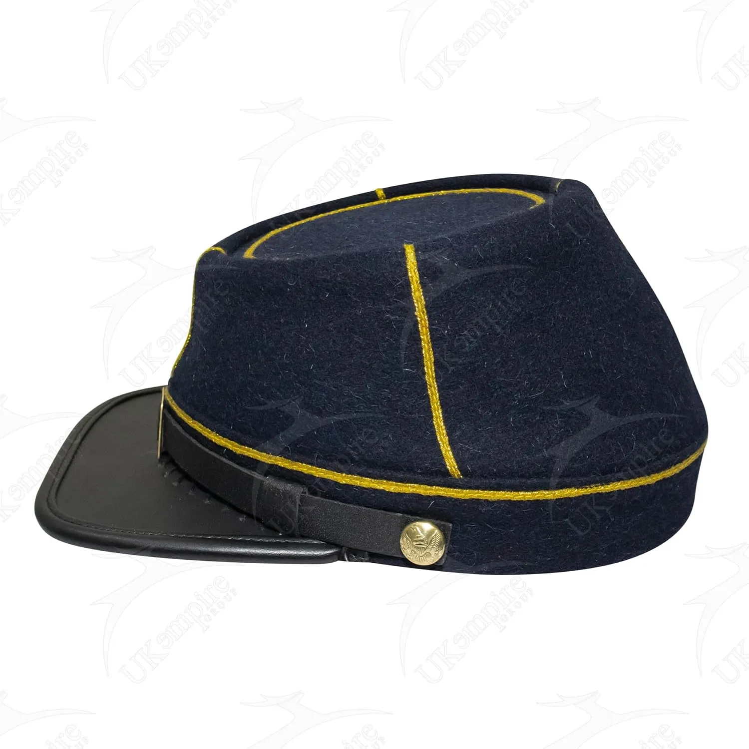 American Civil War Officer Union State Militia Cavalry Kepi  Navy Blue Wool with Gold Braid Hat/Cap