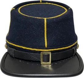 American Civil War Officer Union State Militia Cavalry Kepi  Navy Blue Wool with Gold Braid Hat/Cap