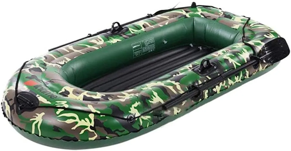 Boat Raft,Seahawk Inflatable Set, 2/3/4 Person Inflatable Dinghy Rowing Boats for Adults Rubber Dingy Kayak Canoe Fishing,Tear-Resistant Foldable Drifting Boat,4 People