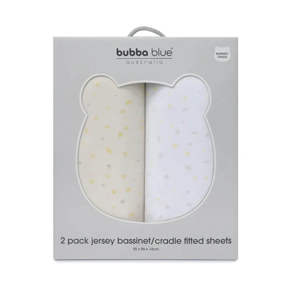 Bubba Blue Bassinet / Cradle Fitted Sheet Terrazzo 2 Pack