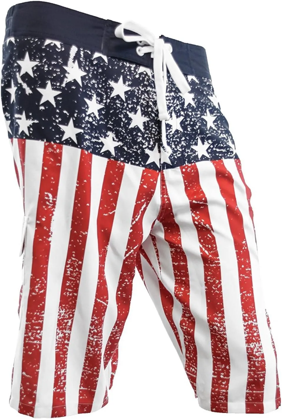 Calhoun Mens USA Flag Distressed Boardshorts