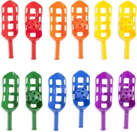 Champion Sports Scoop Ball Set, Plastic, Assorted Colors, 2 Scoops,1 Ball/set, 6/set