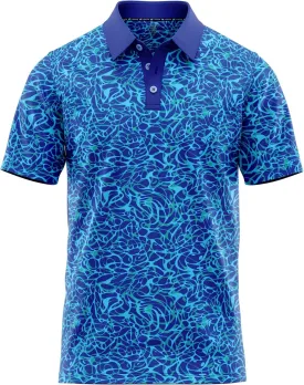 Classic Resort Wear Golf Polo ??Tropical Hawaiian Men Performance Short Sleeve Shirt Moisture Dry Fit Casual S Thru 5XL Funny