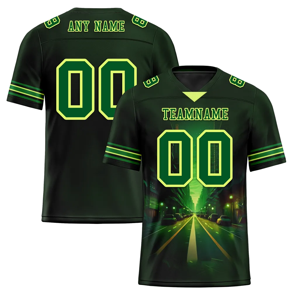 Custom Black Drift Fashion Green Personalized Authentic Football Jersey FBJ02-bc0fb0b