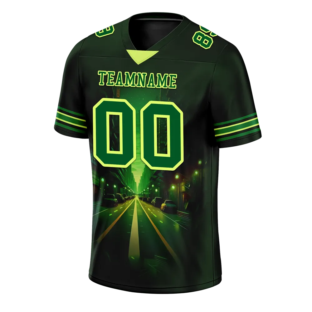 Custom Black Drift Fashion Green Personalized Authentic Football Jersey FBJ02-bc0fb0b