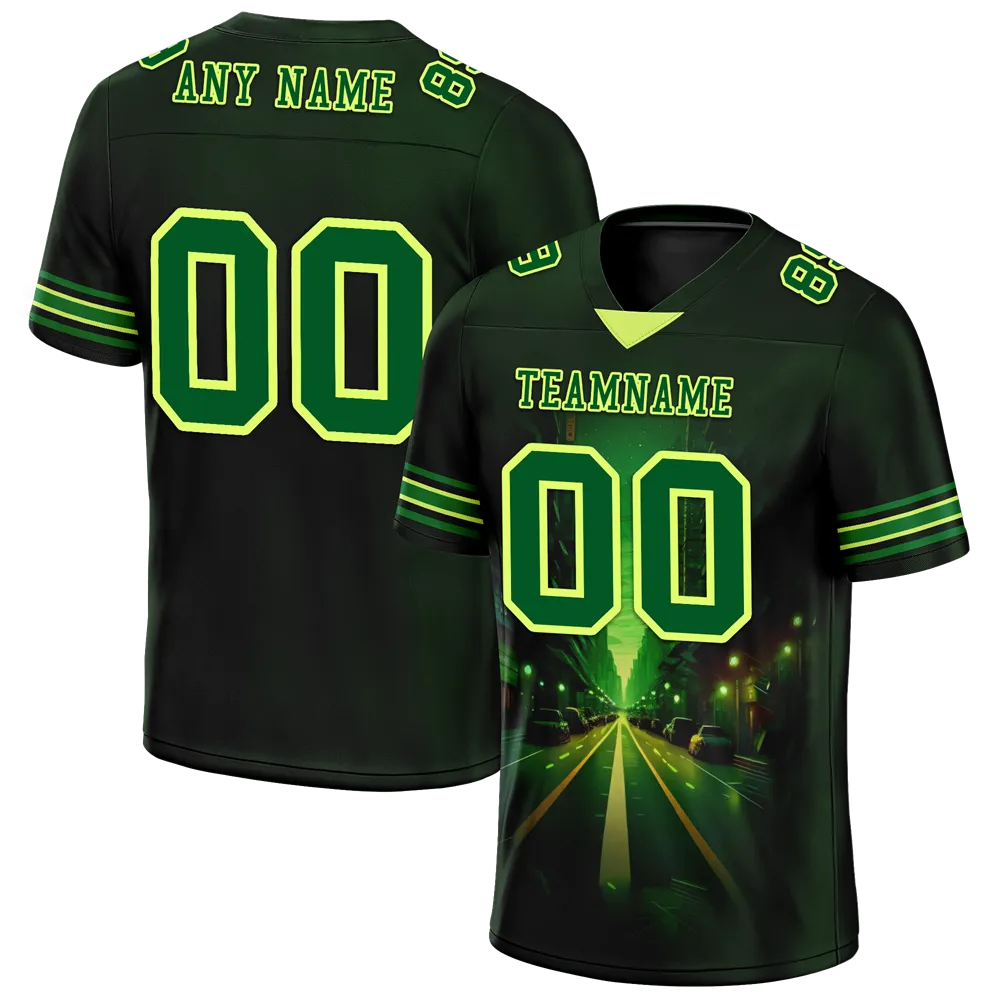 Custom Black Drift Fashion Green Personalized Authentic Football Jersey FBJ02-bc0fb0b