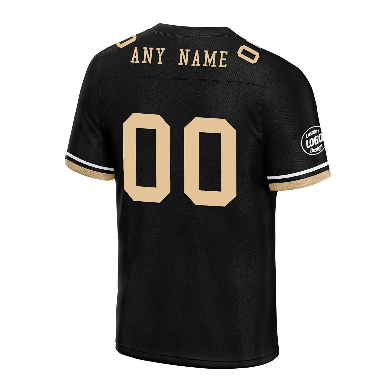 Custom Black New Orleans Personalized Authentic Football Jersey FBJ02-D020263-19