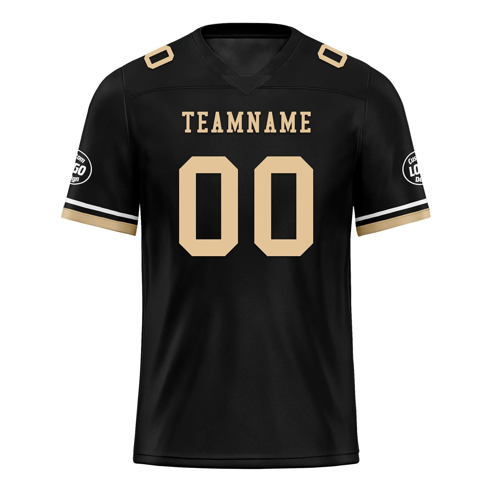 Custom Black New Orleans Personalized Authentic Football Jersey FBJ02-D020263-19