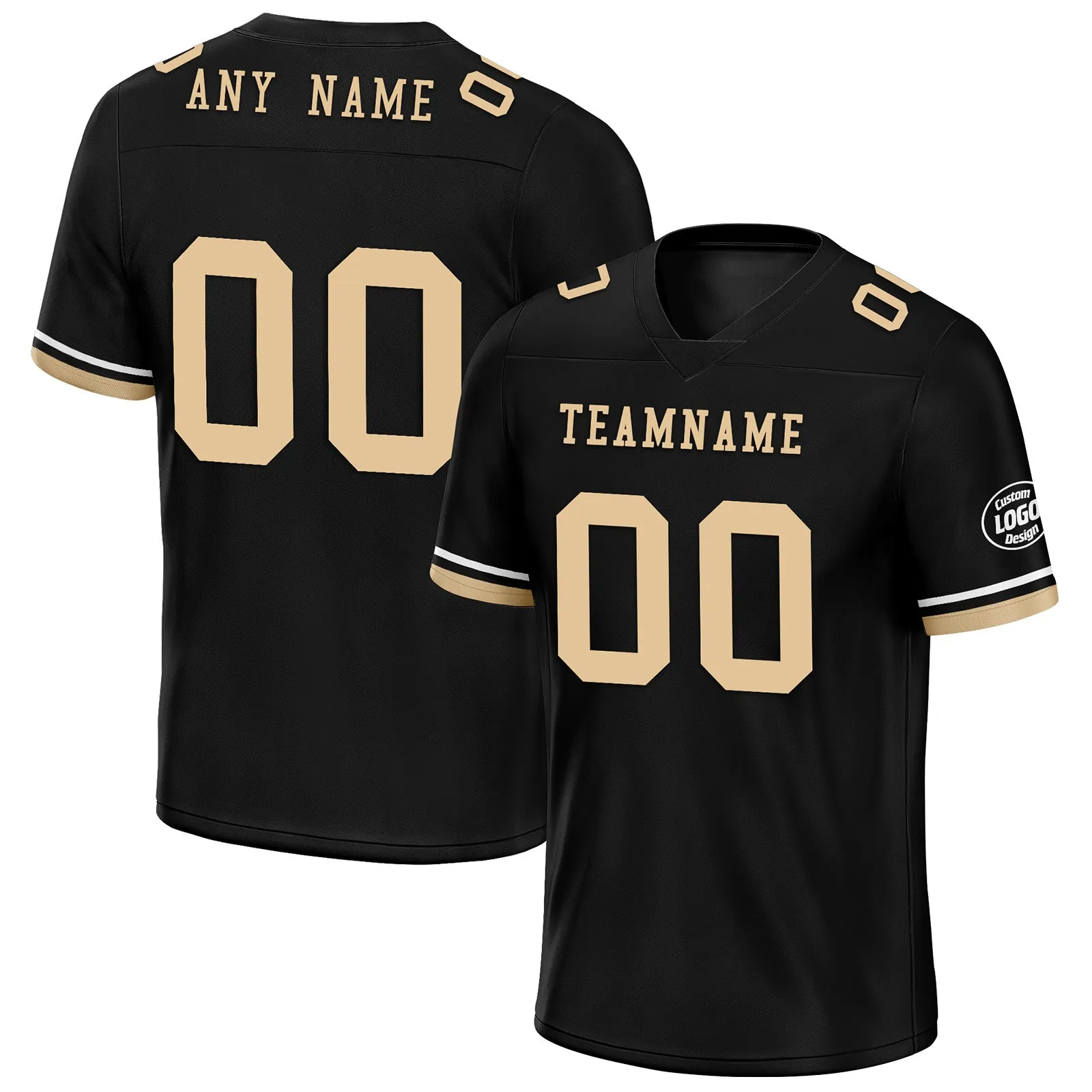 Custom Black New Orleans Personalized Authentic Football Jersey FBJ02-D020263-19