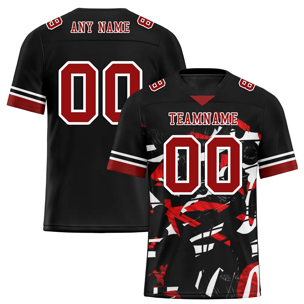 Custom Black Tie Dye Brown Personalized Authentic Football Jersey FBJ02-bc0fa7a