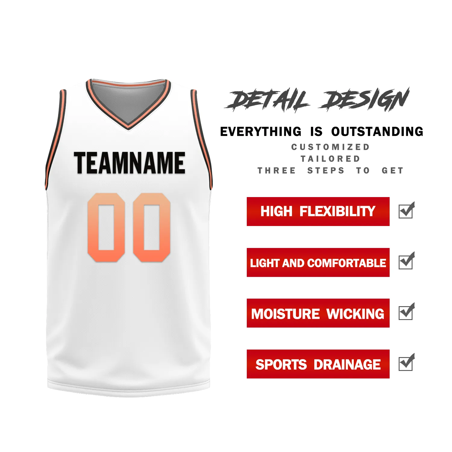 Custom Black White Classic Style Reversible Basketball Uniform Personalized COOLMAX BBJR-D017028