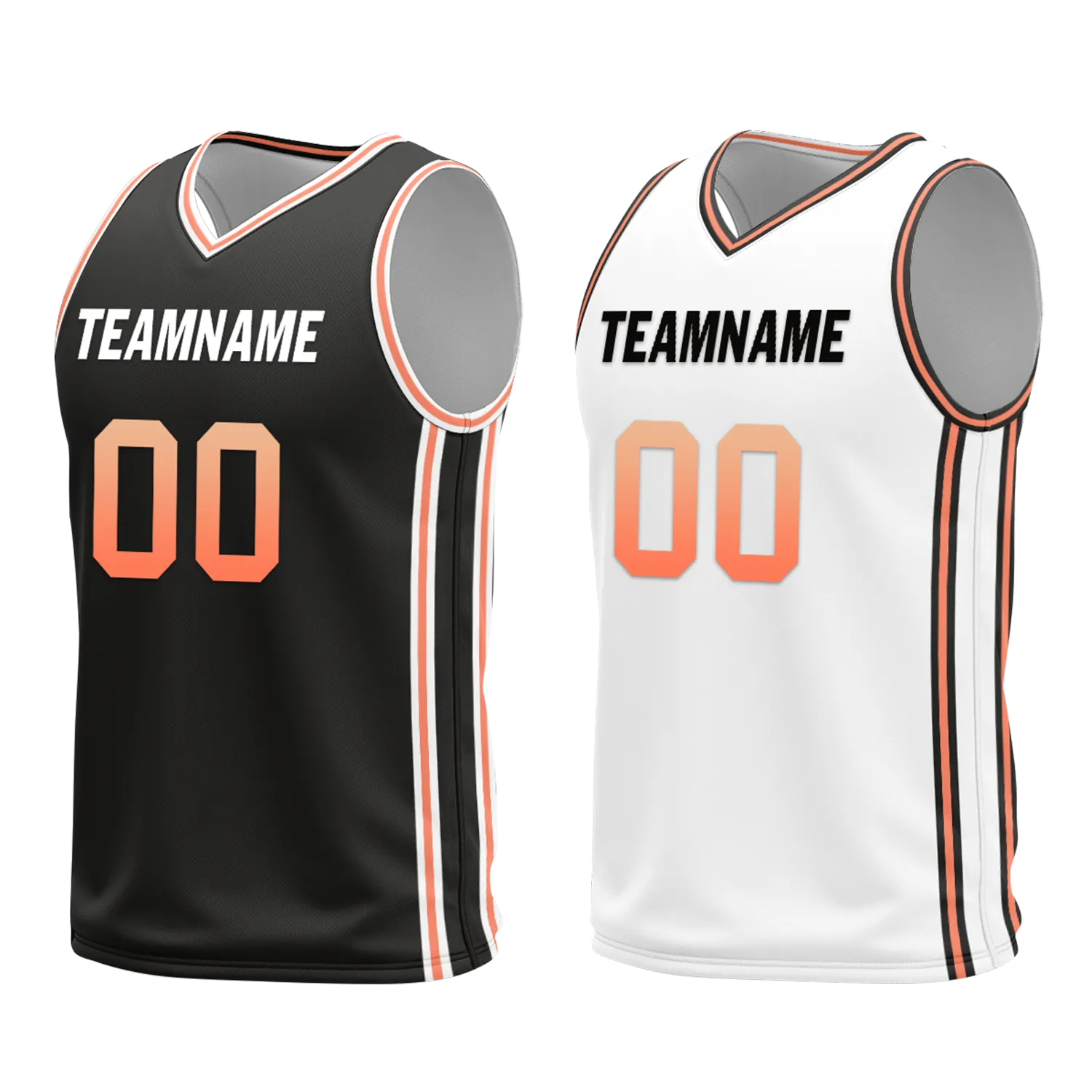 Custom Black White Classic Style Reversible Basketball Uniform Personalized COOLMAX BBJR-D017028