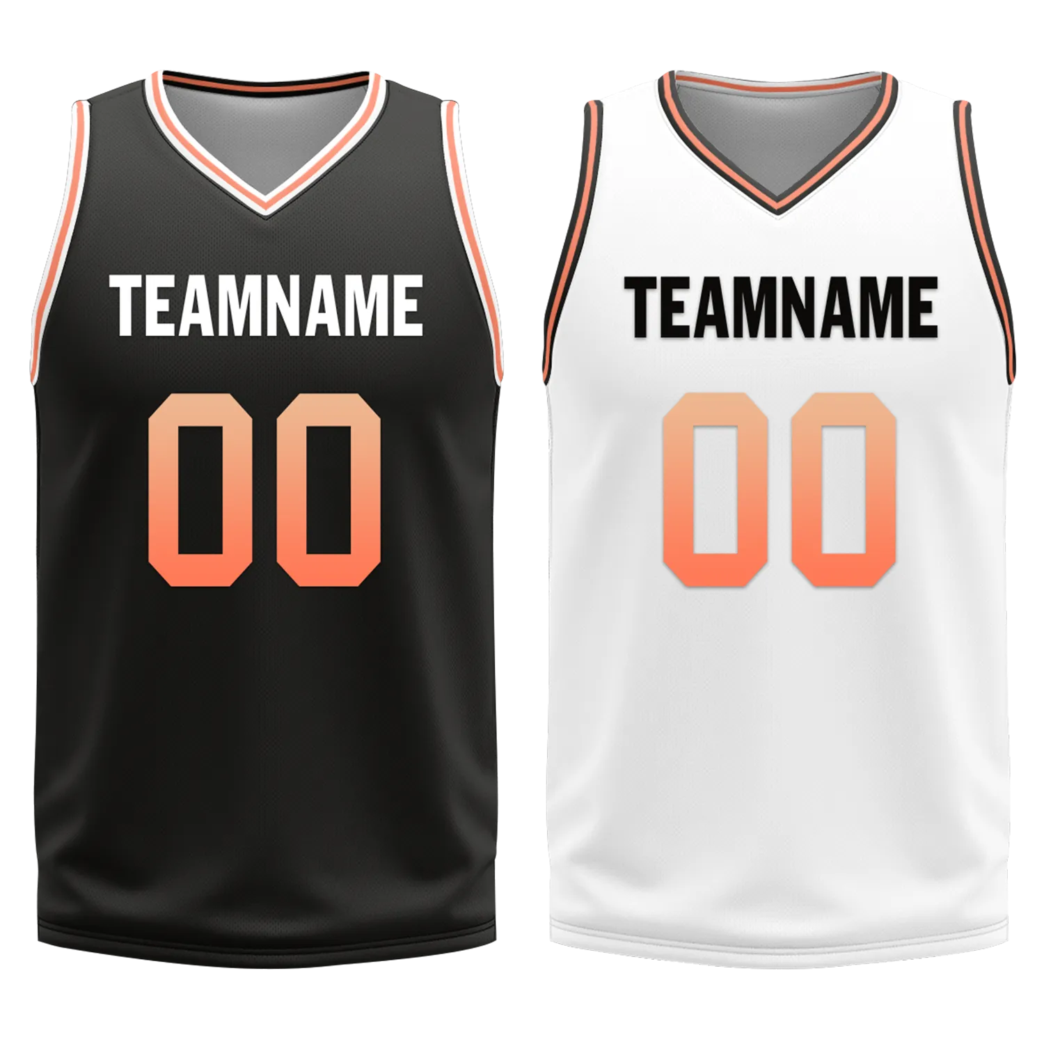 Custom Black White Classic Style Reversible Basketball Uniform Personalized COOLMAX BBJR-D017028