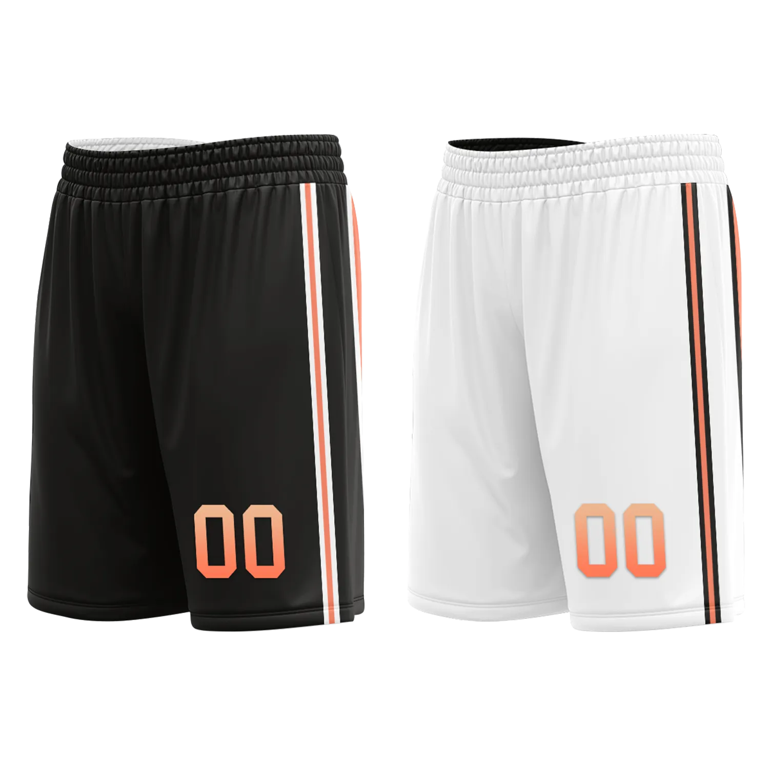 Custom Black White Classic Style Reversible Basketball Uniform Personalized COOLMAX BBJR-D017028