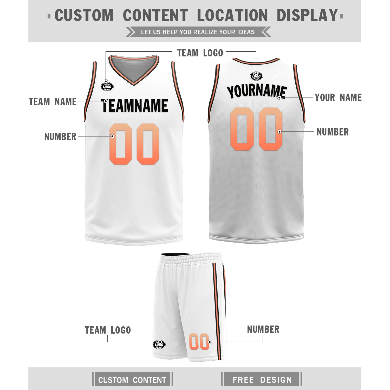 Custom Black White Classic Style Reversible Basketball Uniform Personalized COOLMAX BBJR-D017028