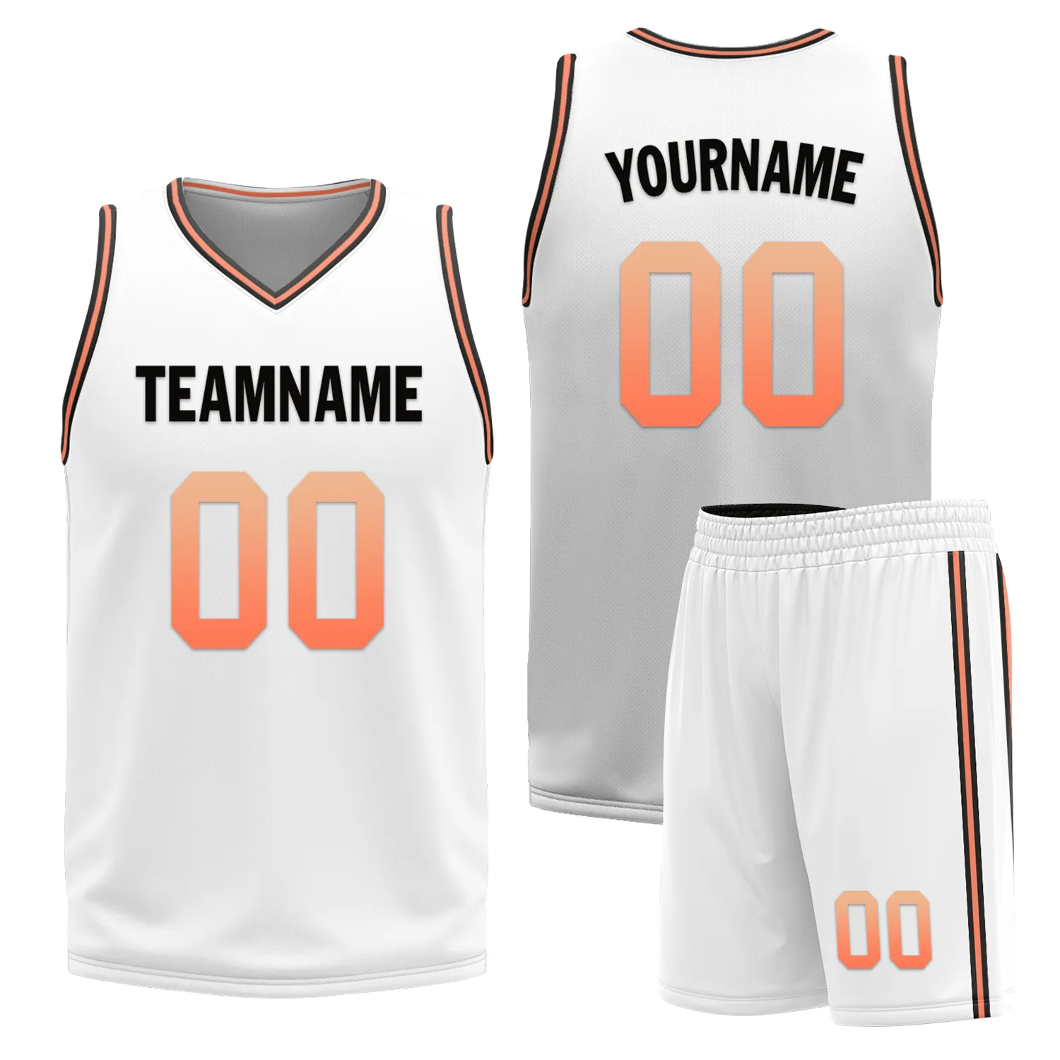 Custom Black White Classic Style Reversible Basketball Uniform Personalized COOLMAX BBJR-D017028