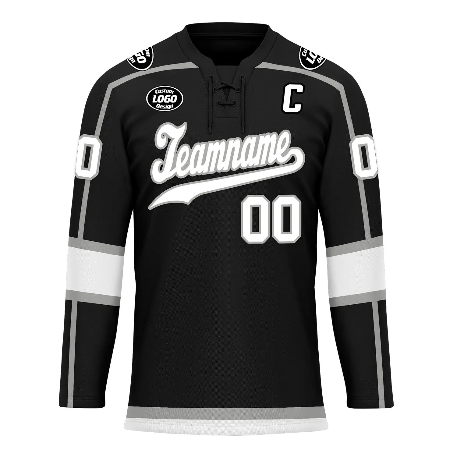 Custom Black White Personalized Hockey Jersey HCKJ01-D0a70e8