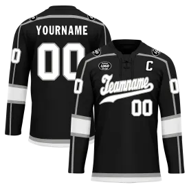 Custom Black White Personalized Hockey Jersey HCKJ01-D0a70e8