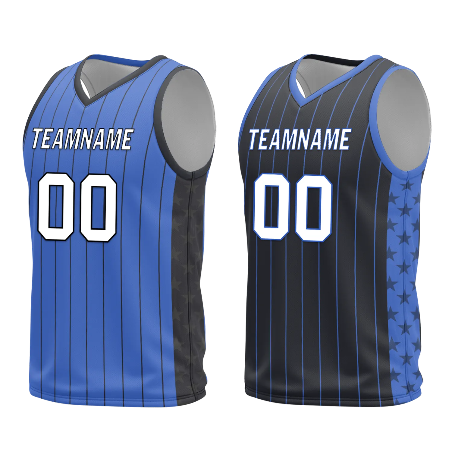 Custom Blue Black Classic Style Reversible Basketball Uniform Personalized Ordinary BBJR-D017055