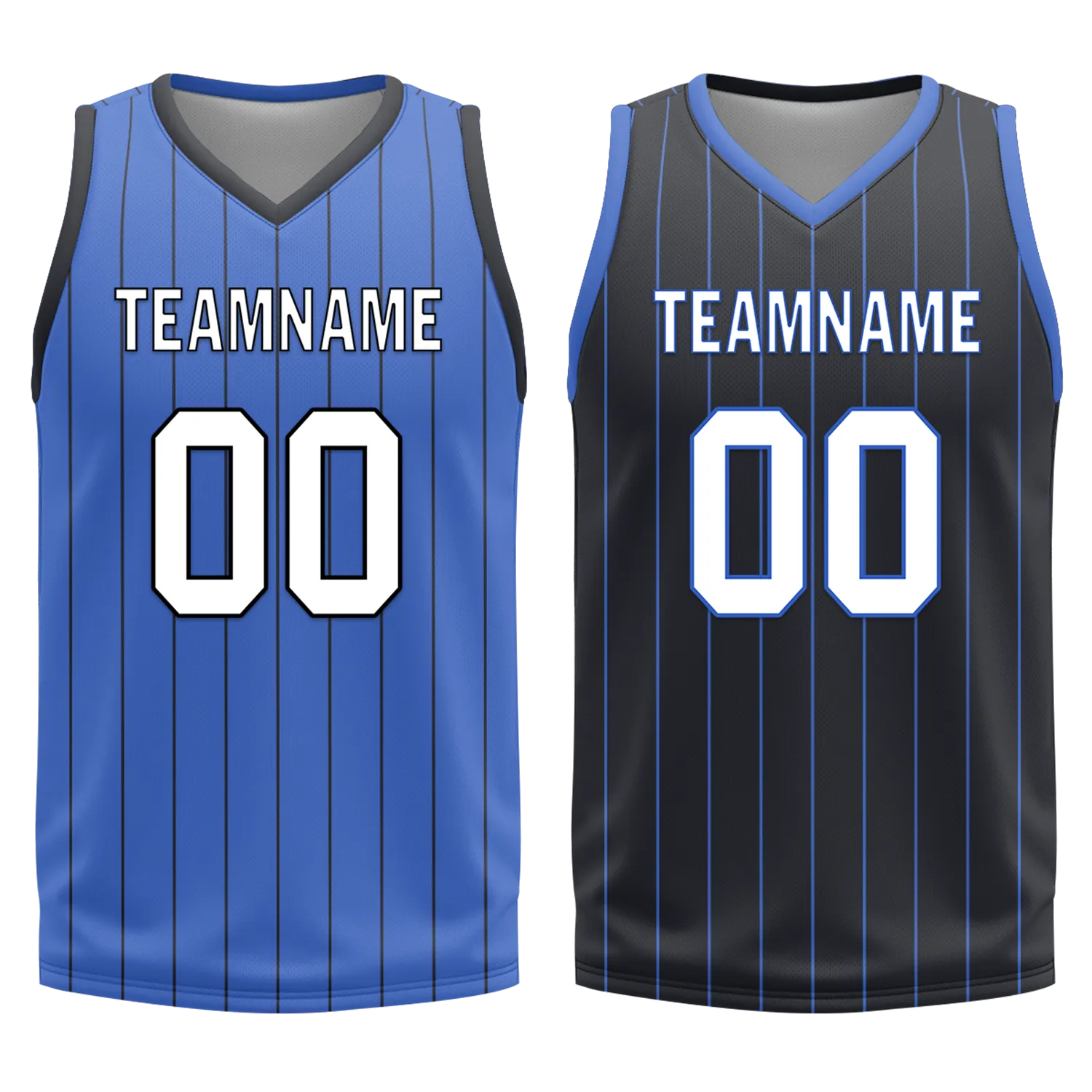 Custom Blue Black Classic Style Reversible Basketball Uniform Personalized Ordinary BBJR-D017055