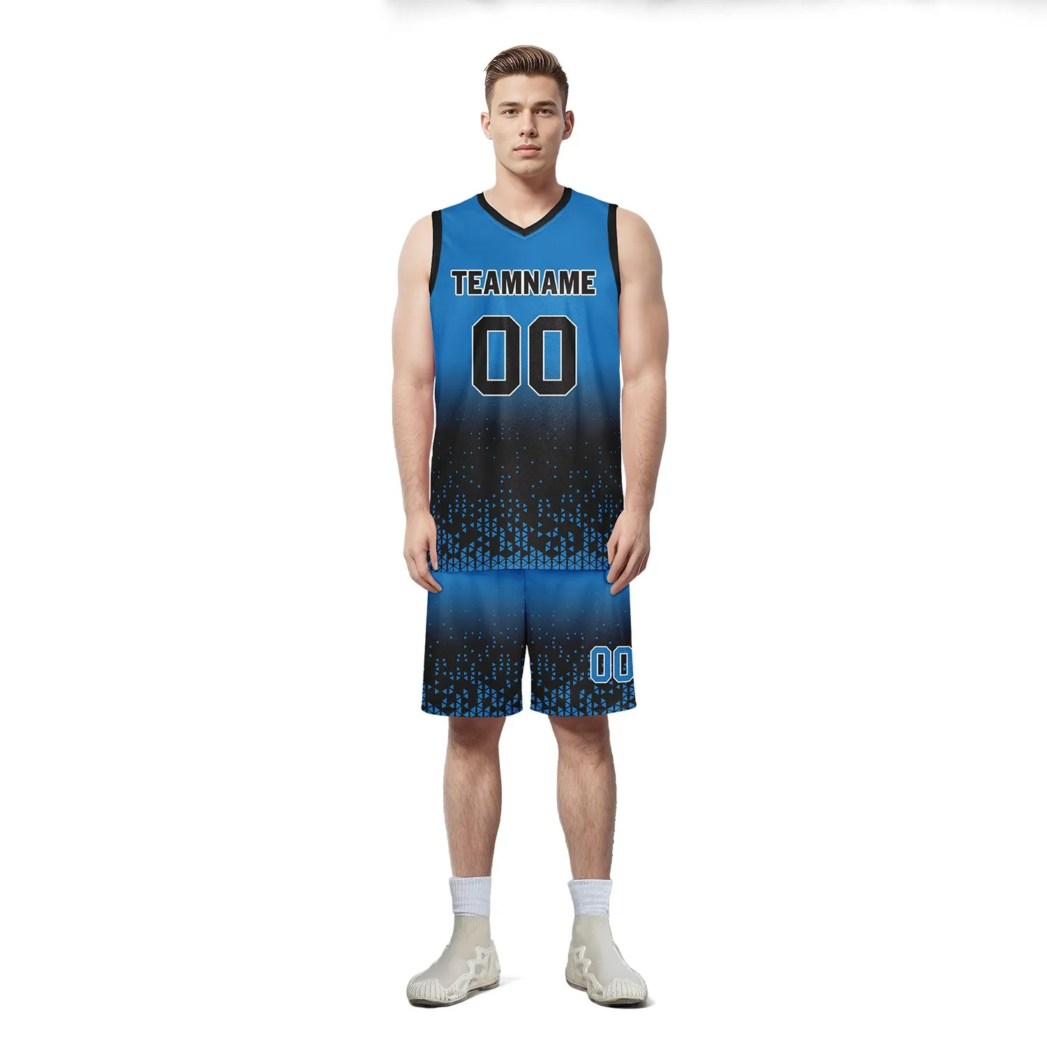 Custom Blue Black Fade Fashion Sports Uniform Basketball Jersey BBJ01-D020102-11