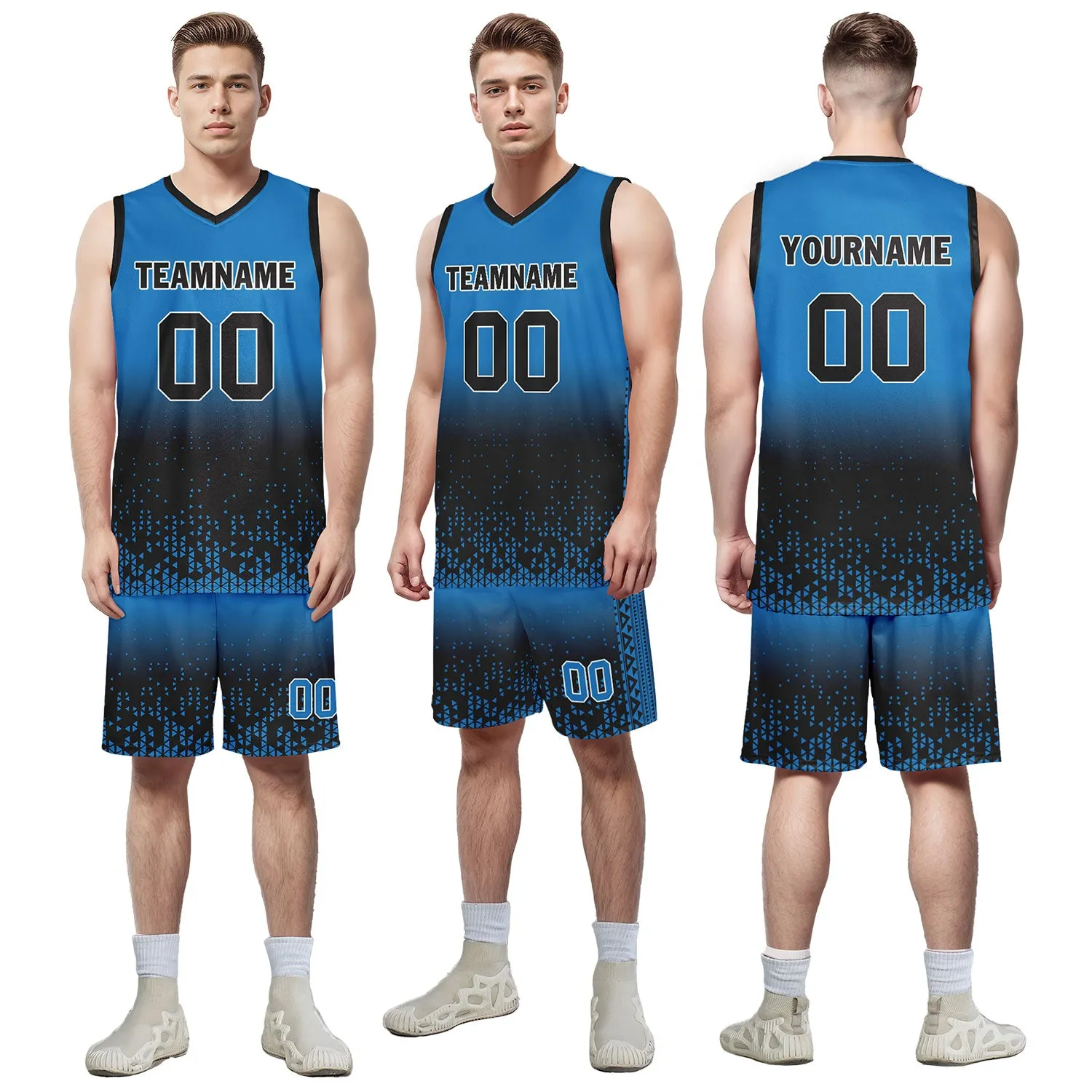 Custom Blue Black Fade Fashion Sports Uniform Basketball Jersey BBJ01-D020102-11