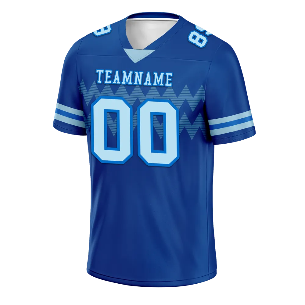Custom Blue Sleeve Stripes Aqua Personalized Authentic Football Jersey FBJ02-bc0f0df