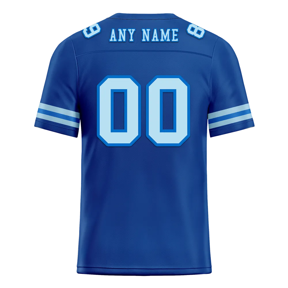 Custom Blue Sleeve Stripes Aqua Personalized Authentic Football Jersey FBJ02-bc0f0df