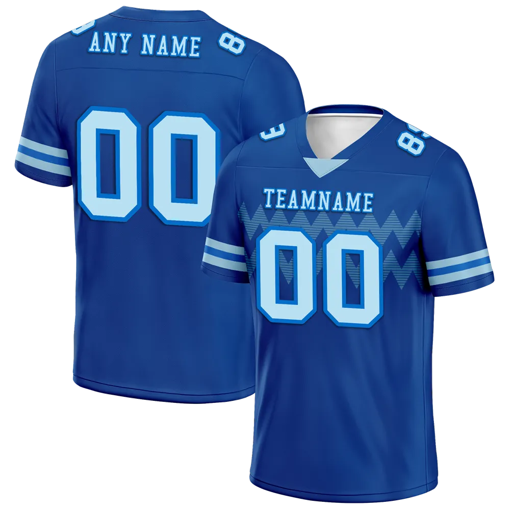 Custom Blue Sleeve Stripes Aqua Personalized Authentic Football Jersey FBJ02-bc0f0df