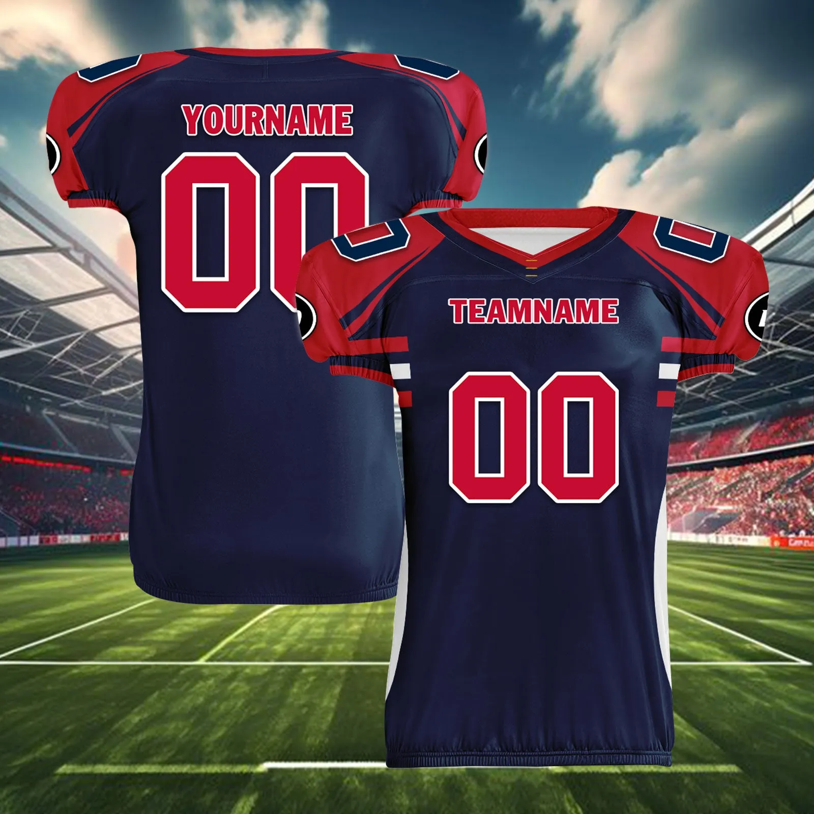 Custom Blue White Massachusetts High-Performance American Football Jersey FBJ06-D023001-26