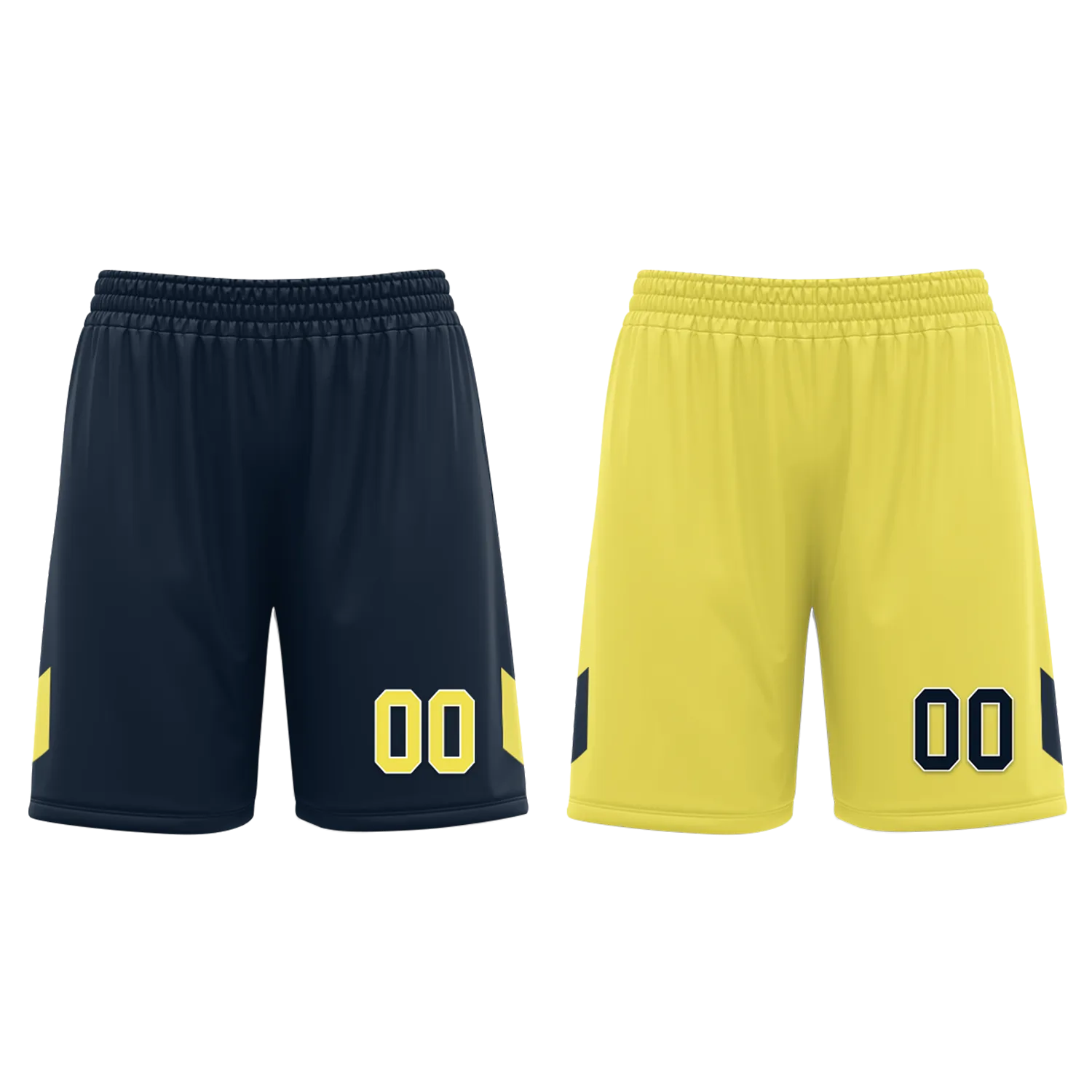 Custom Blue Yellow Classic Style Reversible Basketball Uniform Personalized Ordinary BBJR-D017059