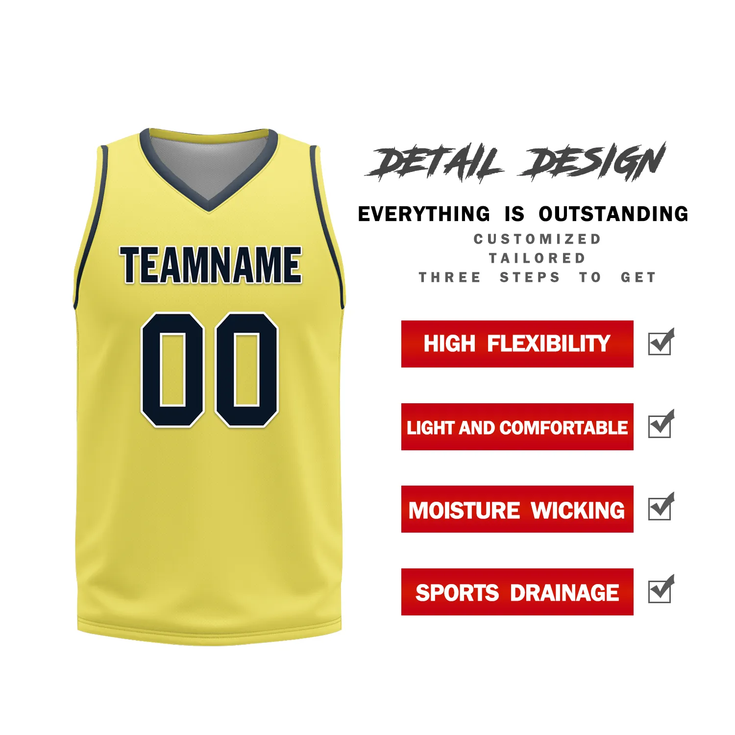 Custom Blue Yellow Classic Style Reversible Basketball Uniform Personalized Ordinary BBJR-D017059