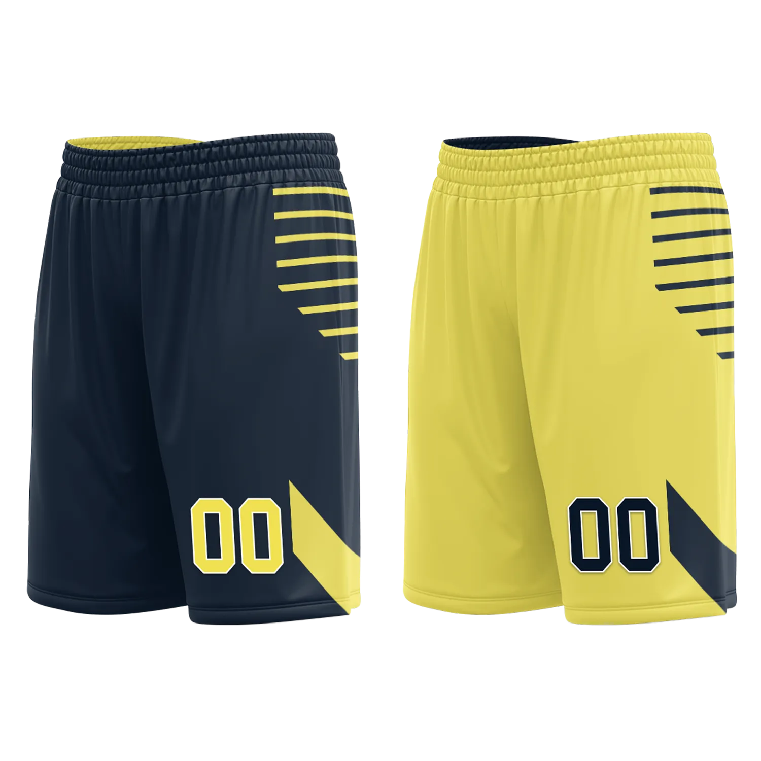 Custom Blue Yellow Classic Style Reversible Basketball Uniform Personalized Ordinary BBJR-D017059