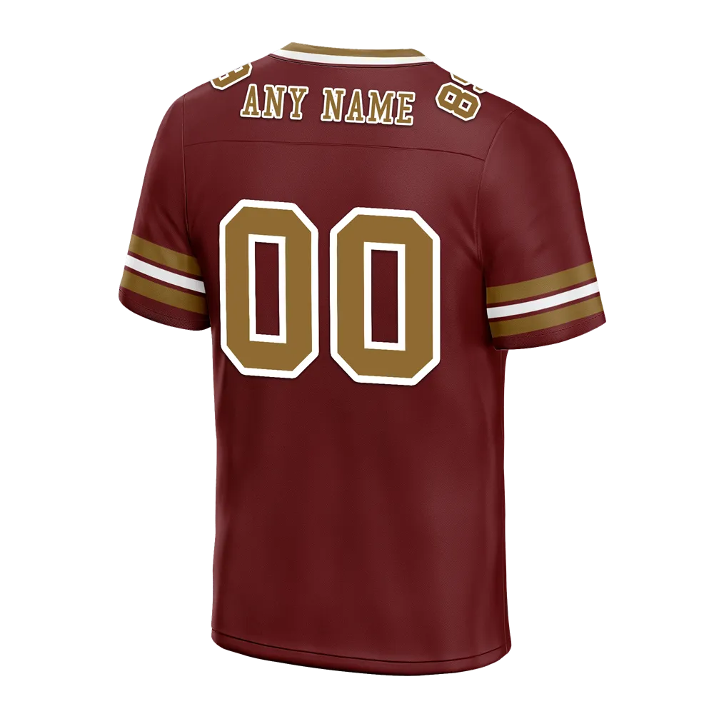 Custom Brown Sleeve Stripes Orange Personalized Authentic Football Jersey FBJ02-bc0f0fe
