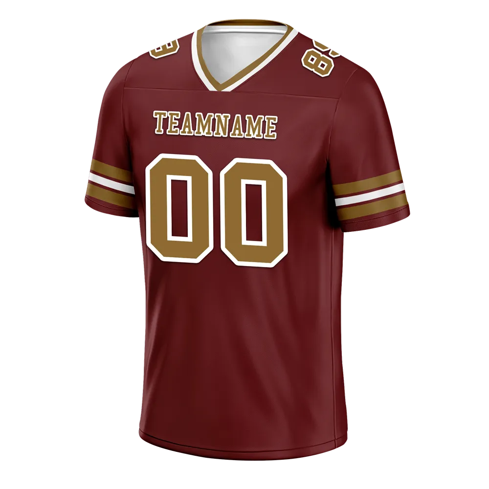 Custom Brown Sleeve Stripes Orange Personalized Authentic Football Jersey FBJ02-bc0f0fe