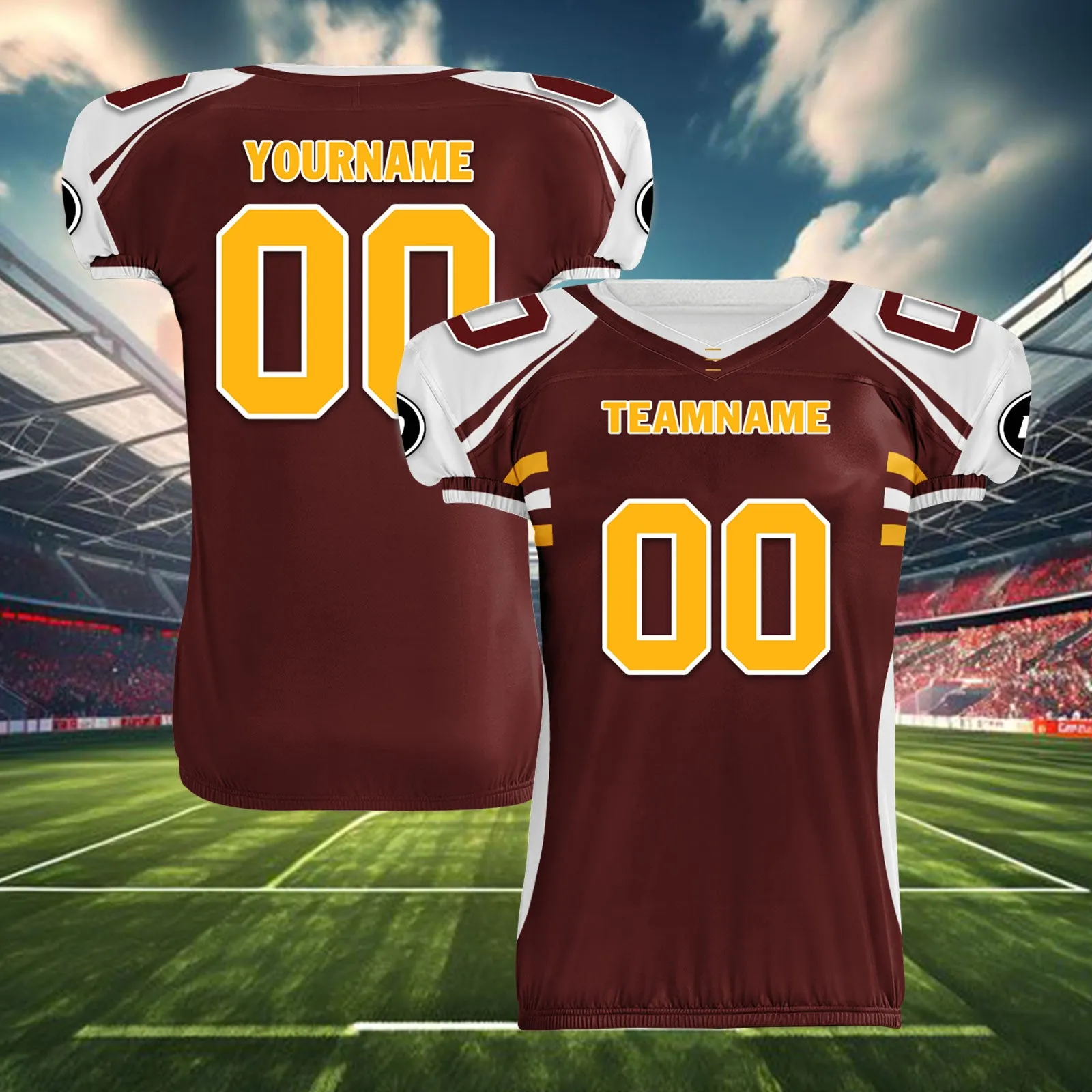 Custom Deep Red White Washington High-Performance American Football Jersey FBJ06-D023001-31