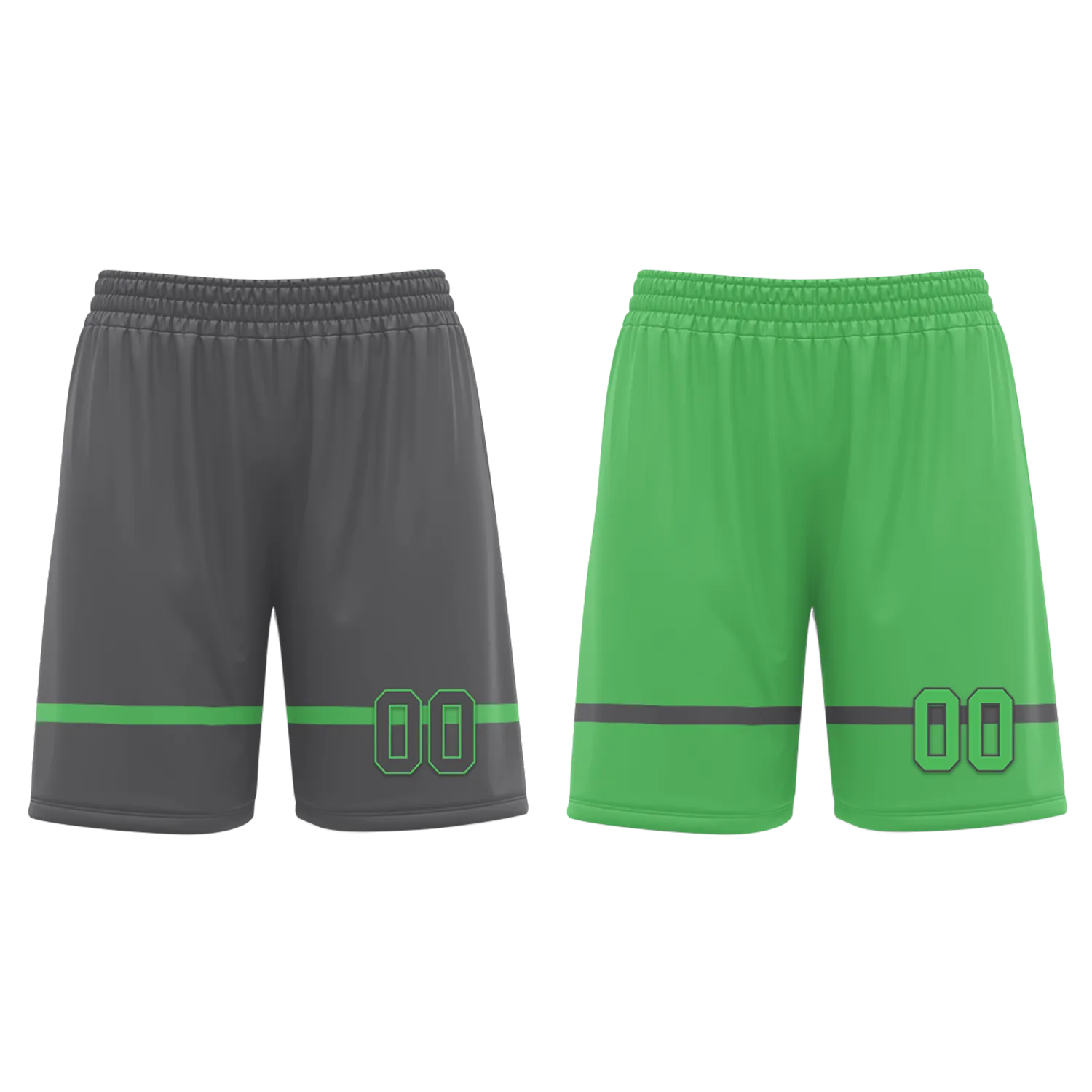 Custom Gray Green Classic Style Reversible Basketball Uniform Personalized BBJR-D017046