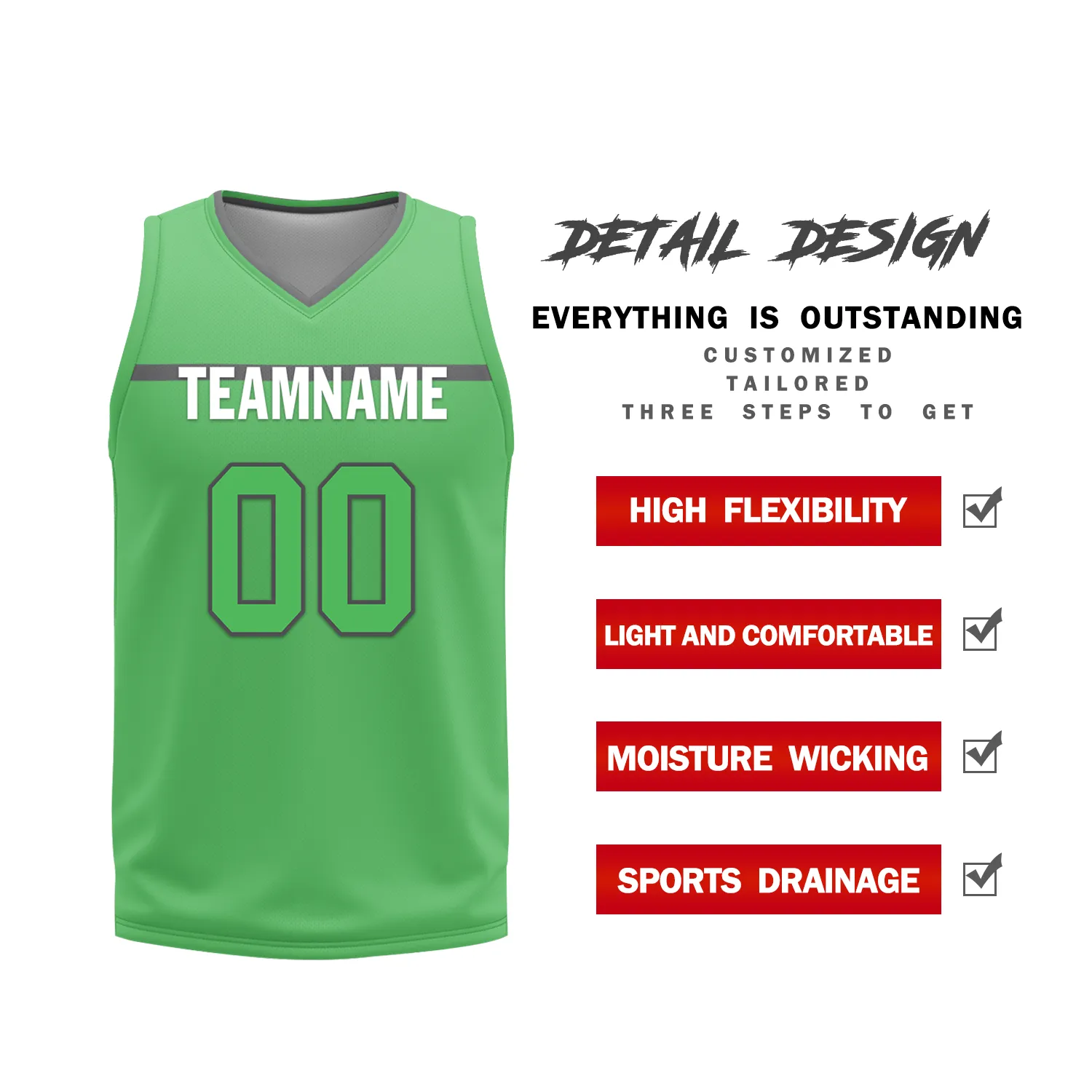 Custom Gray Green Classic Style Reversible Basketball Uniform Personalized BBJR-D017046