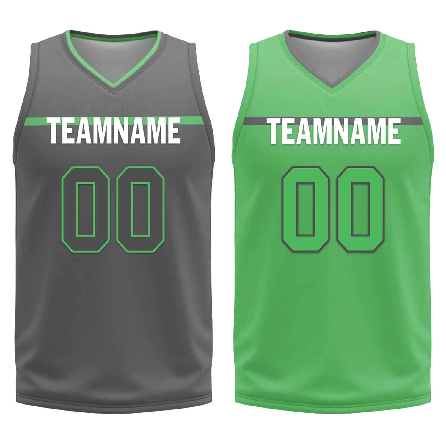 Custom Gray Green Classic Style Reversible Basketball Uniform Personalized BBJR-D017046