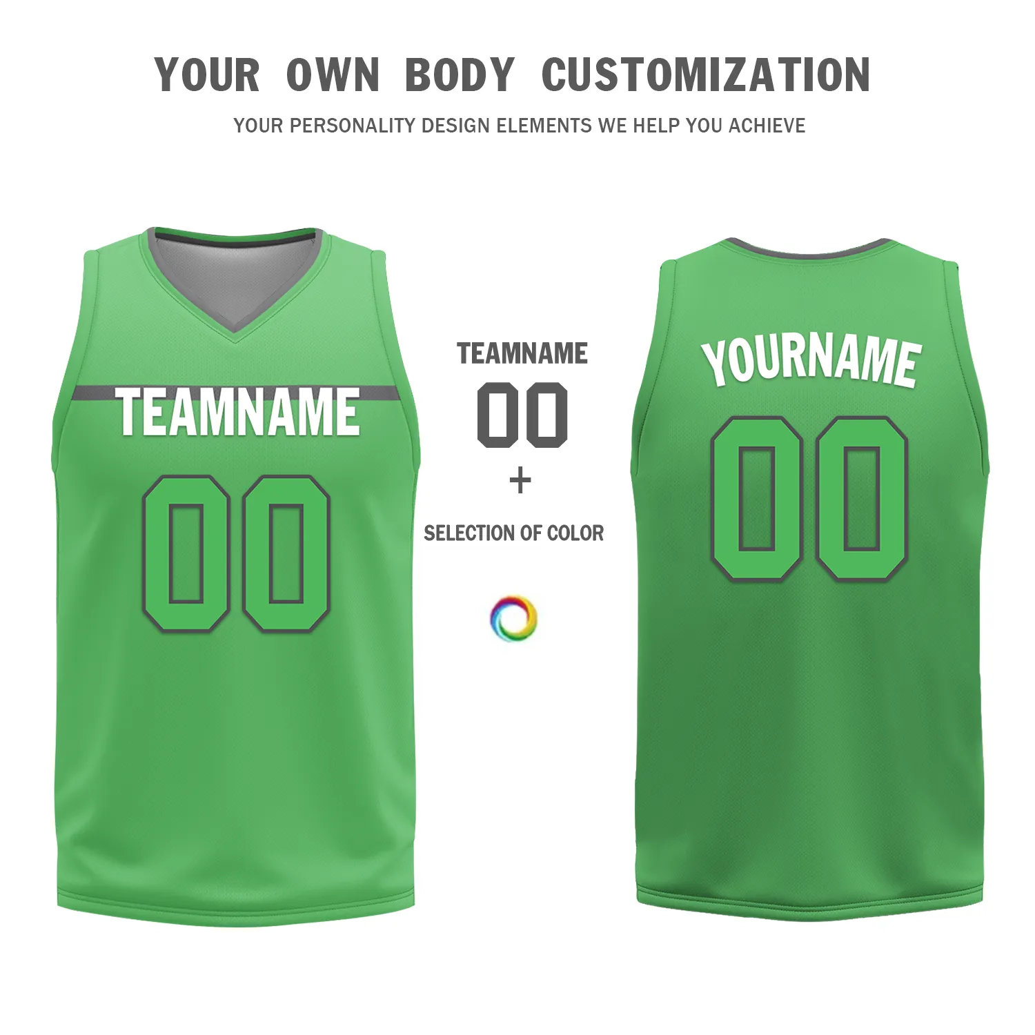 Custom Gray Green Classic Style Reversible Basketball Uniform Personalized BBJR-D017046