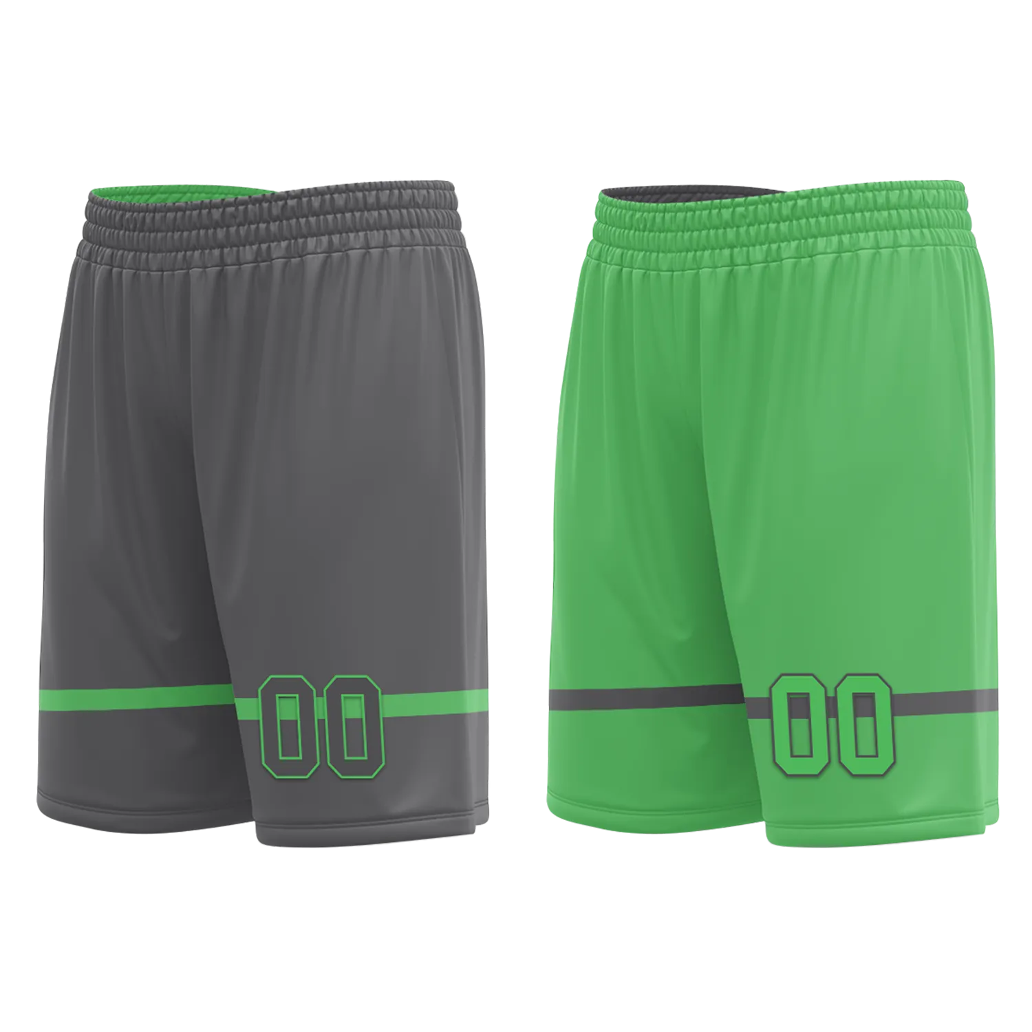 Custom Gray Green Classic Style Reversible Basketball Uniform Personalized BBJR-D017046