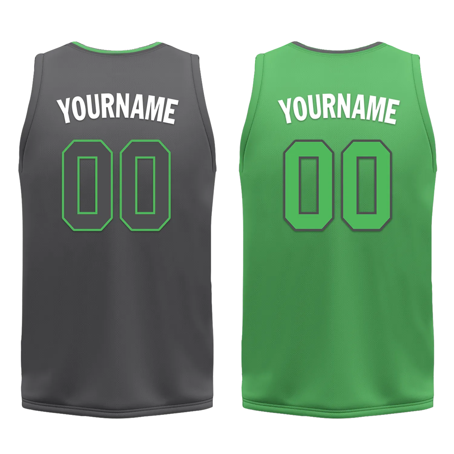Custom Gray Green Classic Style Reversible Basketball Uniform Personalized BBJR-D017046