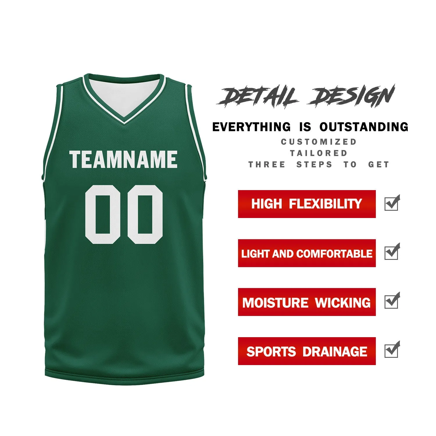 Custom Green Classic Style Sports Uniform Basketball Jersey BBJ01-D020105-22